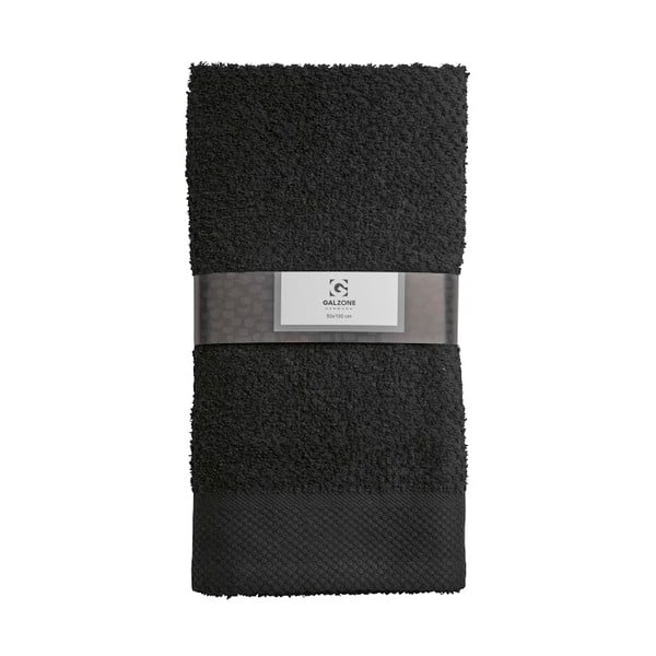 Черна кърпа за баня Galzone, 100 x 50 cm - KJ Collection