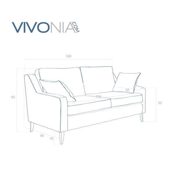 Hnědá pohovka pro tři Vivonita Bond-image-4