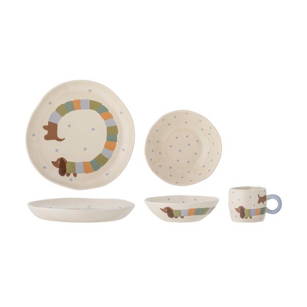 Глинен детски комплект за хранене 3 бр. Charlie – Bloomingville Mini-image-2