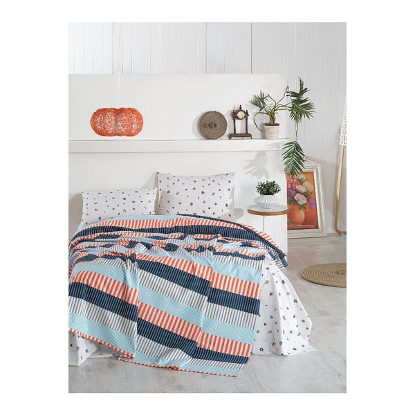 Комплект памучни чаршафи и 2 калъфки за възглавници за двойно легло Joy, 240 x 260 cm - Unknown