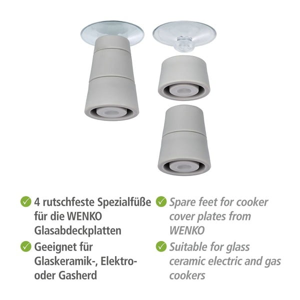 Комплект от 4 крачета за универсален стъклен капак за печка - Wenko-image-3
