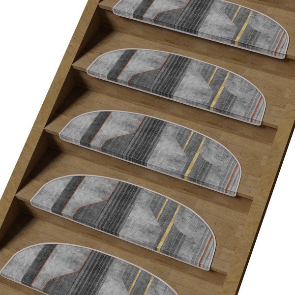 Сиви стъпала за стълби в комплект от 16 броя 20x65 cm Horizon - Vitaus-image-1