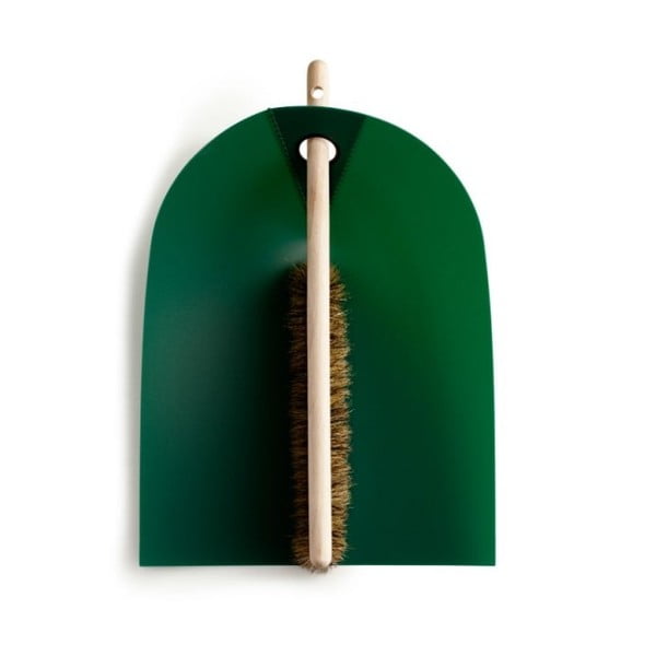 Lopatka s košťátkem s přírodními štětinami Broom, zelená