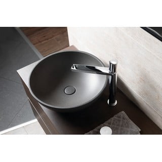 Тъмносива бетонна кръгла мивка ø 44 cm Turf – Sapho