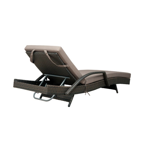 Градински шезлонг от ратан в кафяво и бежово Redondo – Unique Furniture-image-4