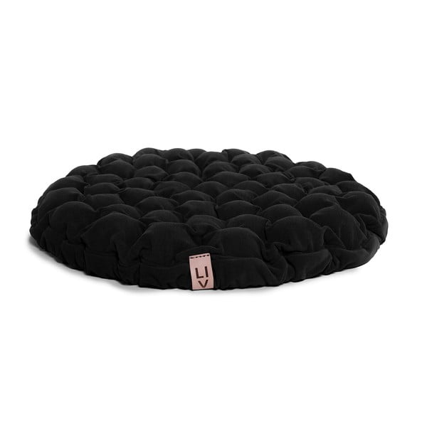 Черна възглавница за сядане с масажни топчета , ø 75 cm Bloom - Linda Vrňáková
