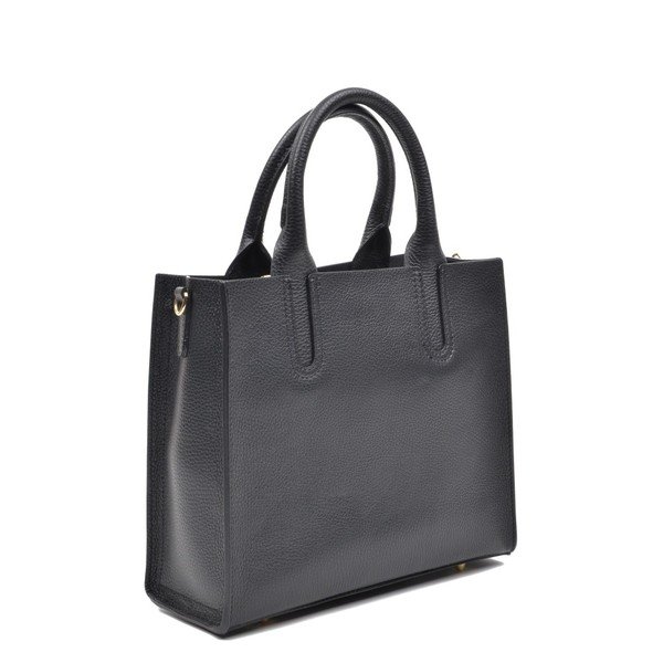 Черна кожена чанта Mangotti Erica - Mangotti Bags-image-2