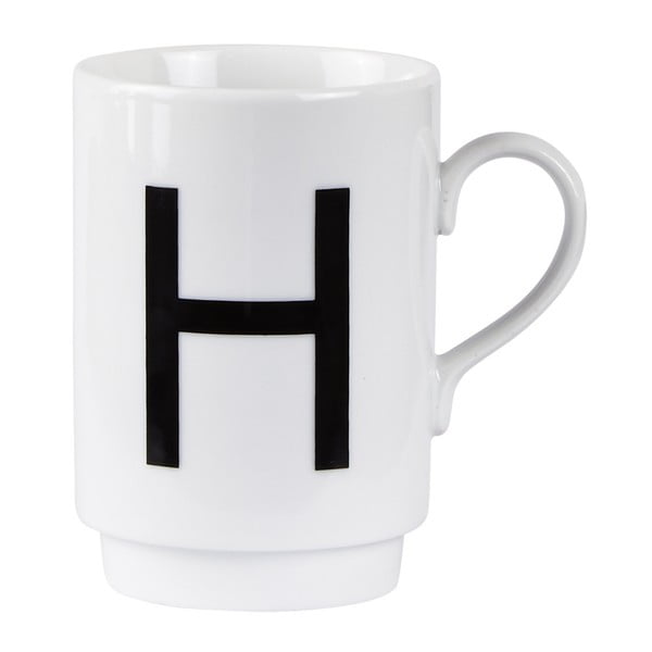 Порцеланова чаша за писма H, 250 ml - KJ Collection