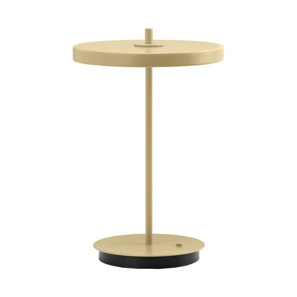 Светложълта метална LED настолна лампа с метален абажур (височина 31 cm) Asteria Move – UMAGE