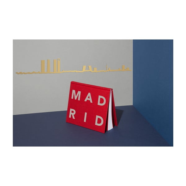 Позлатена декорация за стена със силуета на Мадрид - The Line