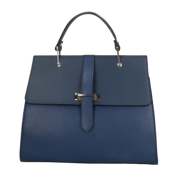 Синя кожена чанта Quadra - Roberto Buono
