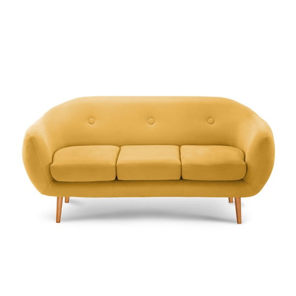 Tmavě žlutá trojmístná sedačka Scandi by Stella Cadente Maison