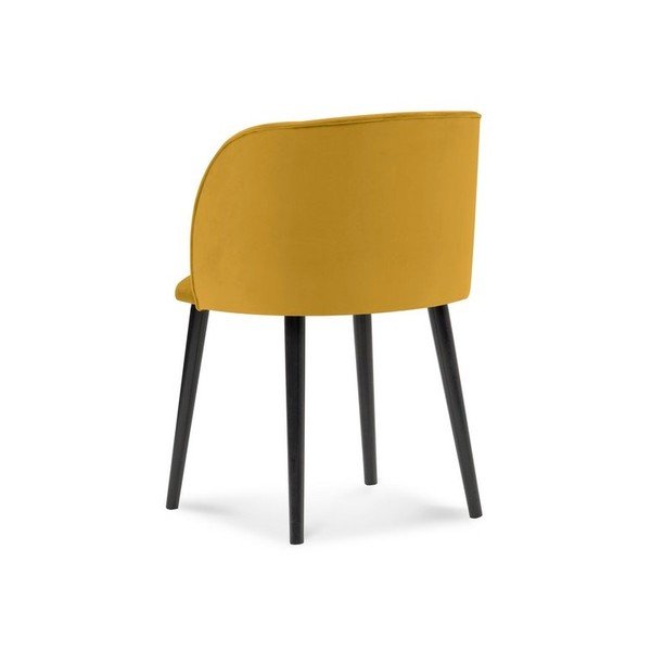 Жълт трапезен стол с кадифена тапицерия Aurora - Windsor & Co Sofas-image-2