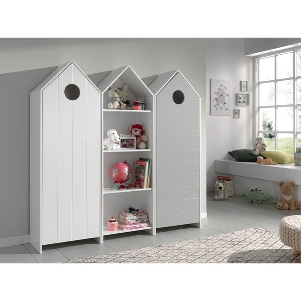 Отворен детски гардероб в бял и светлосив цвят 173x171,5 cm CASAMI – Vipack-image-1