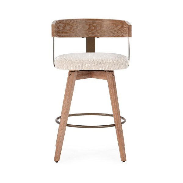 Кремави/в естествен цвят тапицирани бар столове в комплект с подлакътници 2 бр. Ilia – MOME-image-3