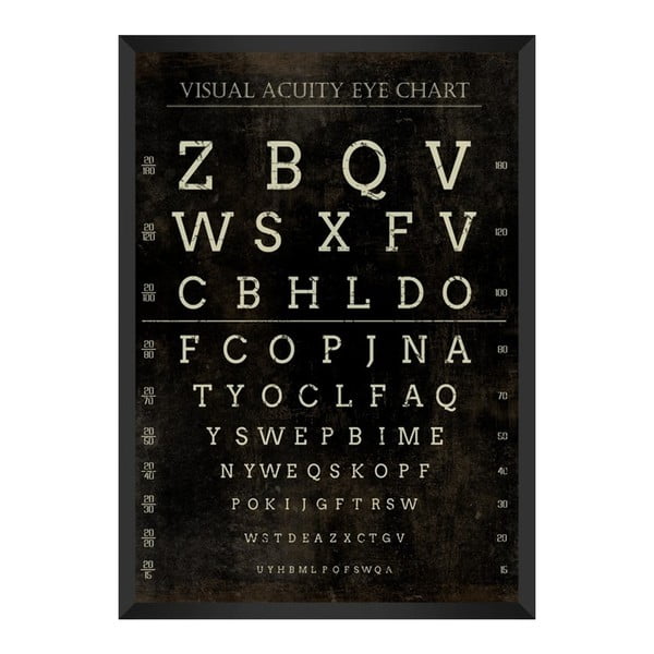 Plakát v rámu Global Art Production Visual Acuity Eye, 50 x 70 cm