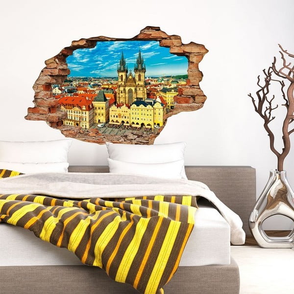 3D стикер за стена Прага, 90 x 60 cm - Ambiance