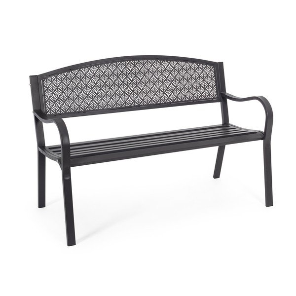 Антрацитна метална градинска пейка Lizette – Bizzotto-image-2
