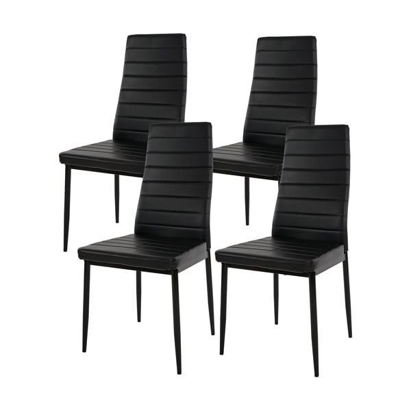 Sada 4 černých jídelních židlí Mendler Lamego