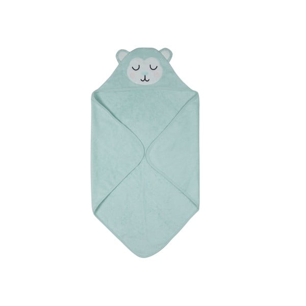 Синя хавлиена памучна бебешка кърпа Monkey, 80 x 80 cm Monty Monkey - Södahl