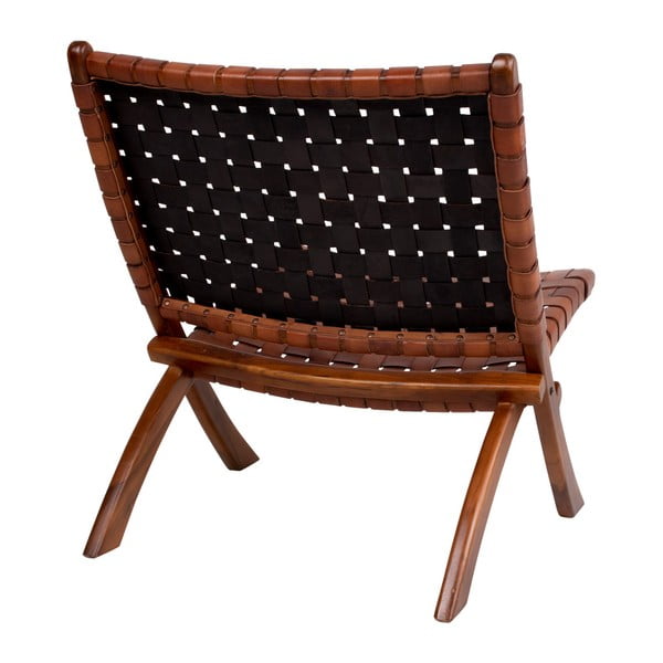 Сгъваем стол от тиково дърво и кожа Montana - House Nordic-image-3