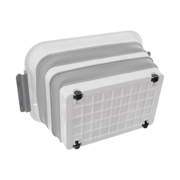 Бяло-сива пластмасова кутия за съхранение с капак 54x39x28 cm Kemp – Orion-image-2