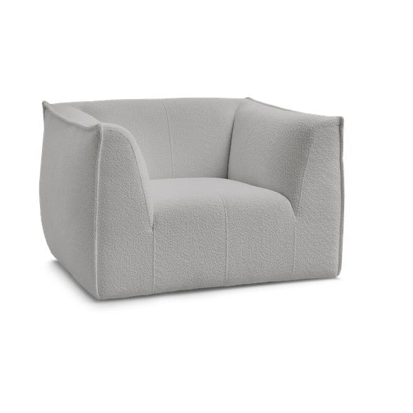 Светлосиво кресло от прежда с примки от букле Giorgia – Bobochic Paris