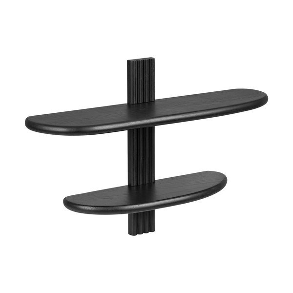 Черен на няколко нива стенен рафт от масивен дъб 65 cm Aliano – House Nordic