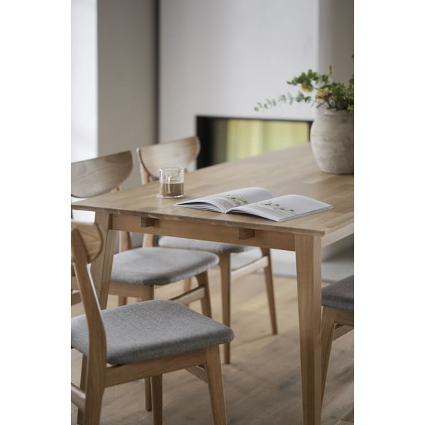 Дъбов плот за удължаване на сгъваемата дъбова маса за хранене Filippa - Rowico-image-1