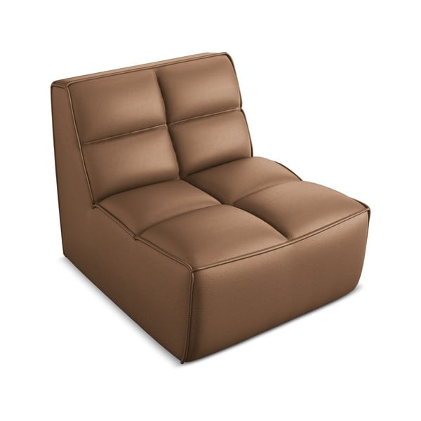 Кафяв модул за диван от изкуствена кожа Kalai – Makamii-image-1