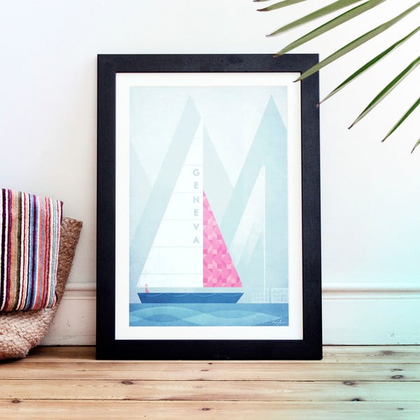 Плакат , A3 Geneva - Travelposter-image-1