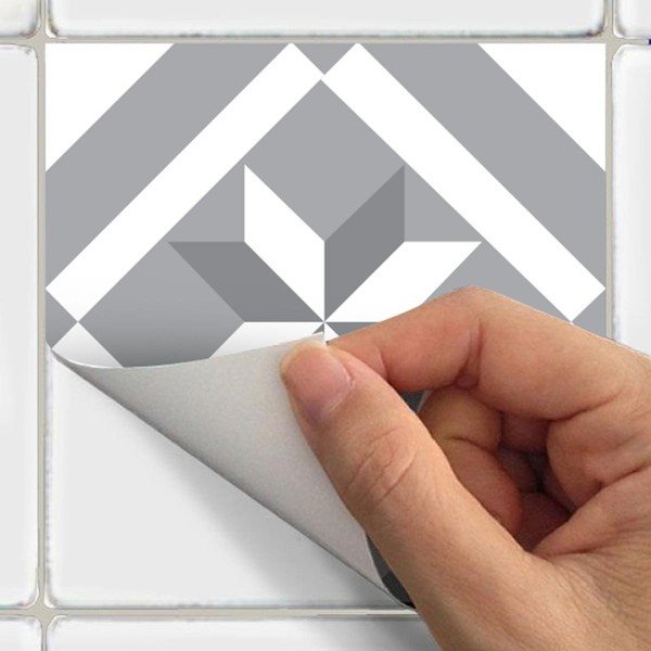 Комплект от 24 стикера за стена Стикери за стена Cement Tiles Azulejos , 15 x 15 cm Micalina - Ambiance-image-3