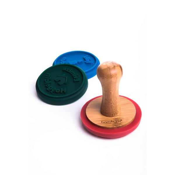 Комплект от бамбуков печат и 3 силиконови формички за бисквитки Petla - Bambum