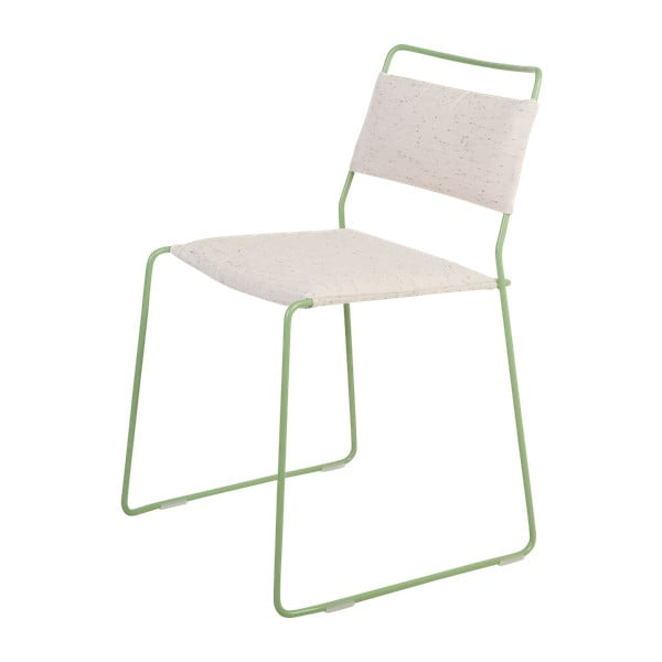 Bílá židle se zelenou konstrukcí OK Design One Wire