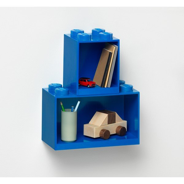 Комплект от 2 детски сини рафта за стена Brick - LEGO®-image-1