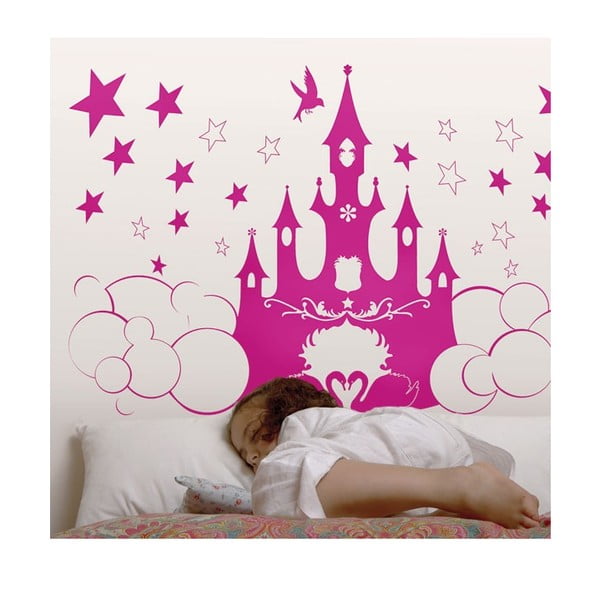 Samolepka na zeď Princess castle, 63x105 cm