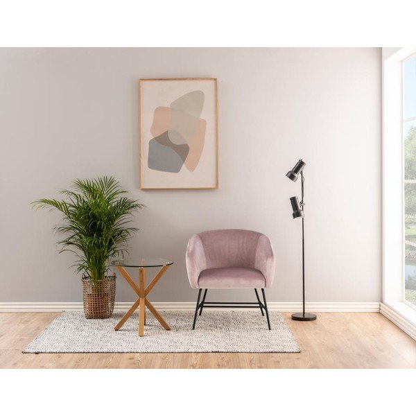 Кресло от прахово розово кадифе Ramsey - Actona-image-1