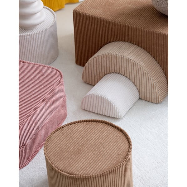 Кафяв детски пуф от рипсено кадифе – Wigiwama-image-2