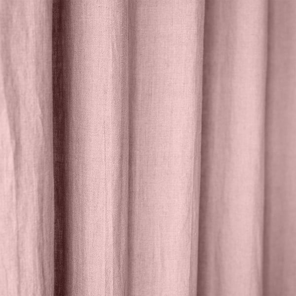 Светлорозова ленена завеса с тунел Night Time, 275 x 140 cm - Linen Tales-image-1