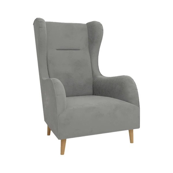 Светлосиво кадифено кресло Carole - Ropez