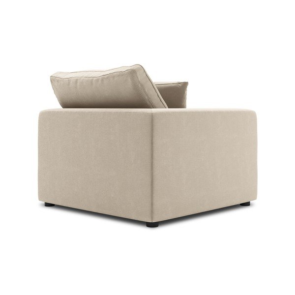 Бежова ъглова част от модулен диван от велур Galaxy, ляв ъгъл - Windsor & Co Sofas-image-3