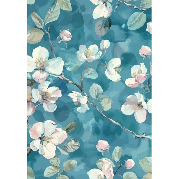 Син килим подходящ за пране 50x80 cm Bloom – Vitaus