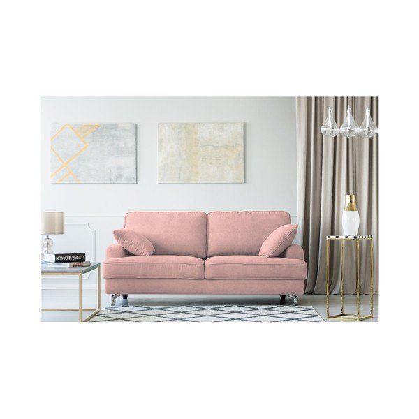 Růžová trojmístná pohovka Kooko Home Rumba-image-1
