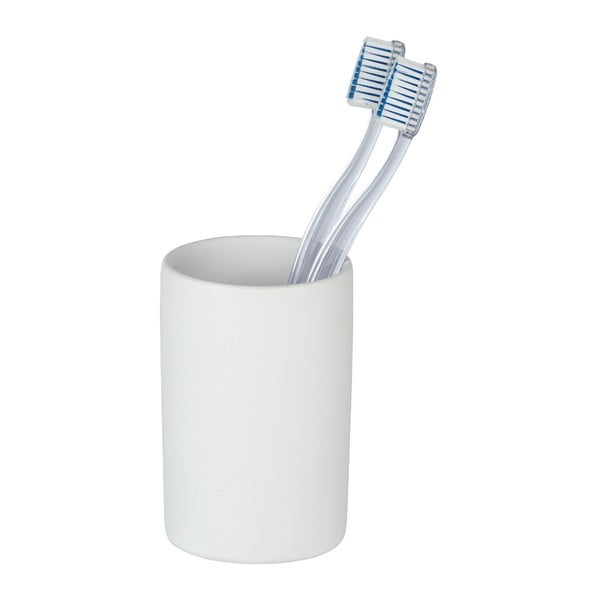 Матово бяла керамична чаша за четка за зъби Polaris - Wenko