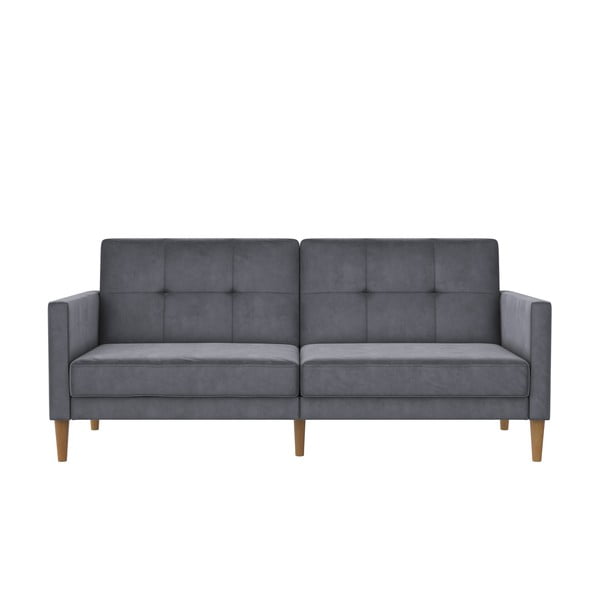 Сив кадифен сгъваем диван 207 cm Lilly – Støraa