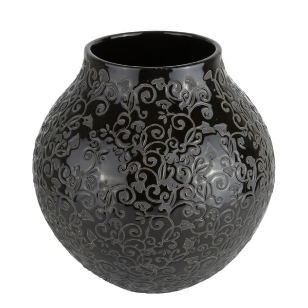 Черна ваза, 22 cm - KJ Collection