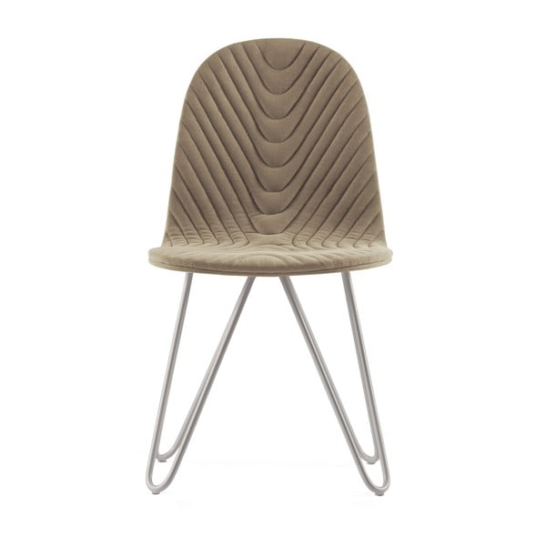 Béžová židle s kovovými nohami Iker Mannequin X Wave