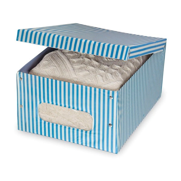 Синя кутия за съхранение Stripe, дължина 50 cm - Domopak