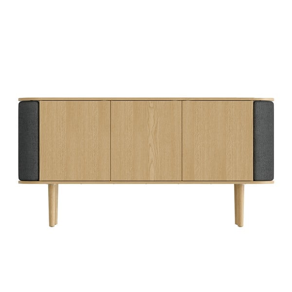 Нисък скрин с дъбов декор в цвят антрацит-природен 150x75 cm Treasures - UMAGE-image-3