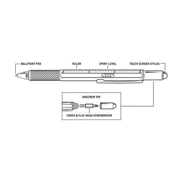 Gentlemen´s Hardware сребърна мултифункционална писалка 6 в 1 - Gentlemen's Hardware-image-1